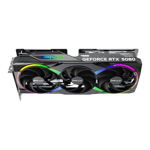 PNY NVIDIA GeForce RTX 5080 16GB ARGB Overclocked Triple Fan Graphics Card E78077