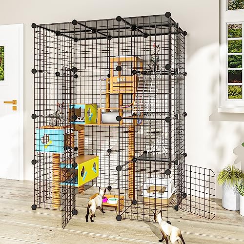 Outdoor Cat Enclosure Large Metal Wire Cat Playpen for 1-3 Cats U58400