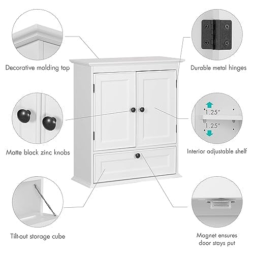 Spirich Small Wall Mounted Bathroom Cabinet, White E7850