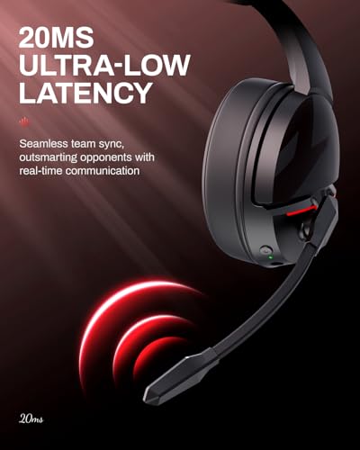 acer Wireless Gaming Headset for PS5, PC, Switch, Bluetooth 5.3, Noise Canceling Mic, Black X39806