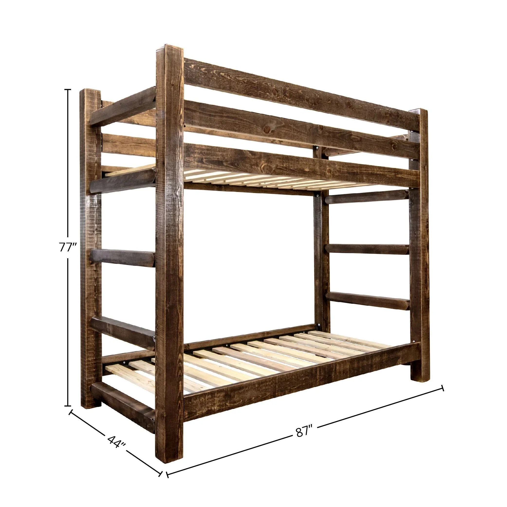 Homestead Collection Twin over Twin Bunk Bed with Stain and Clear Lacquer Finish Y151