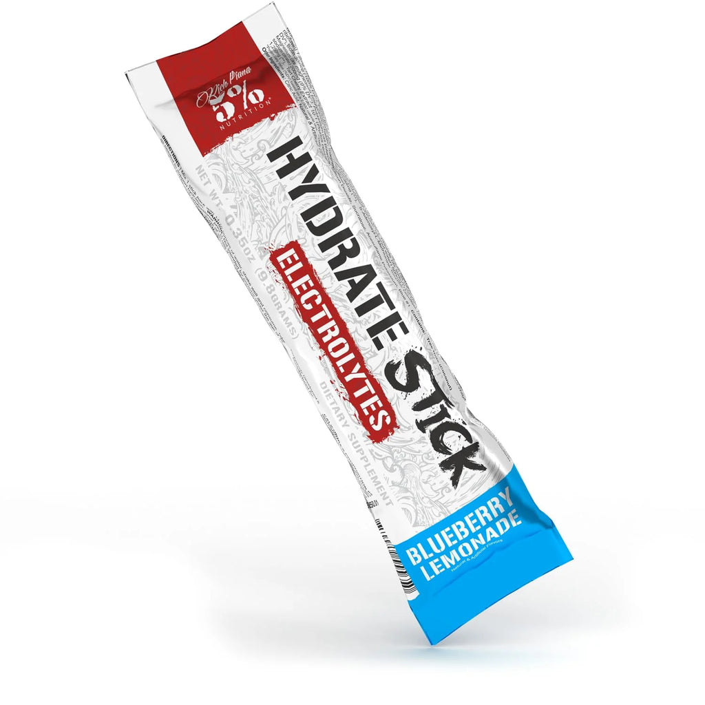 5% Nutrition Hydrate Stick Hydration Packets Electrolyte Powder Blueberry Lemonade 10 Count Y8573