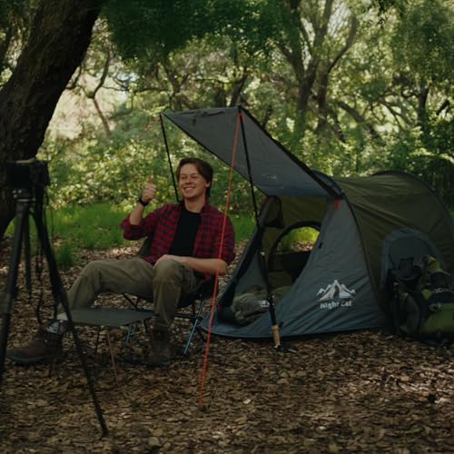 Night Cat Pop-up Camping Tent 1 Person Waterproof Instant Setup T7337