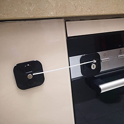 YEYA Refrigerator Lock, Baby Proof Cabinet Locks with Keys, 4 Pack I3658