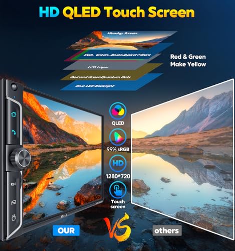 PLZ 7" Wireless Double Din Car Stereo with Apple Car Play, Android Auto, Bluetooth, Backup Camera J82889