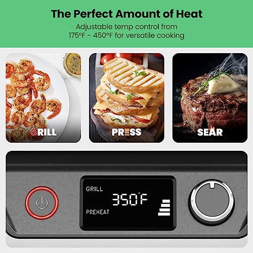 Chefman Panini Press Grill and Gourmet Sandwich Maker, Non-Stick, 4 Slice, Black U13044
