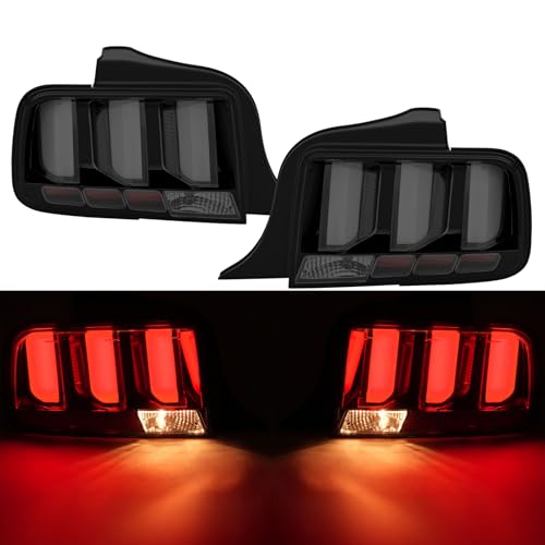 LED Tail Lights for 2005-2009 Ford Mustang, Black Housing Clear Lens B2978