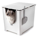 Modkat Flip Litter Box, 3 Lid Positions, Tall Seamless Base, Reusable Litter Liner, Litter Scoop - Gray