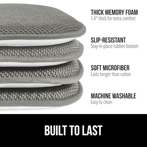 GORILLA GRIP Slip Resistant Chair Cushions, Memory Foam, Set of 2, Beige W525