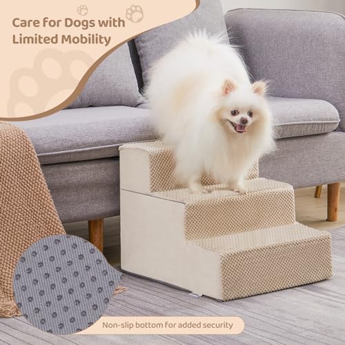 Dog Stairs for High Beds, Non-slip Pet Steps for Small Dogs and Cats, Grey M857