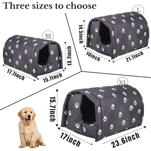 Fhiny Stray Cats Shelter Waterproof Outdoor Cat House Foldable Warm Pet Cave for Winter Black F12955