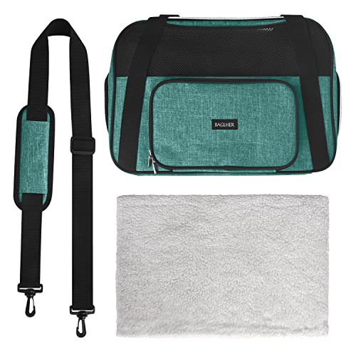 BAGLHER Pet Travel Carrier, Airline Approved Soft Sided Cat Dog Carrier, Green L586388