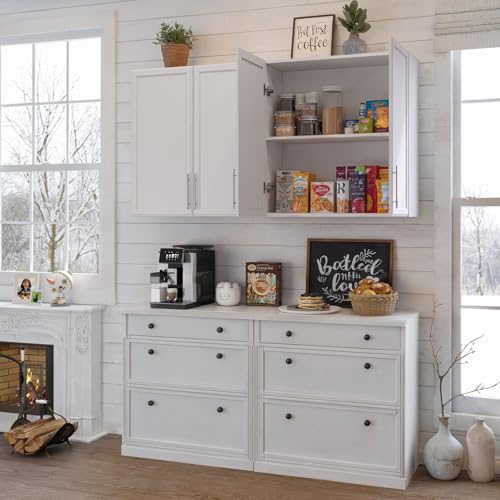 FIMELLO 30" White Wall Cabinet with Adjustable Shelf W977