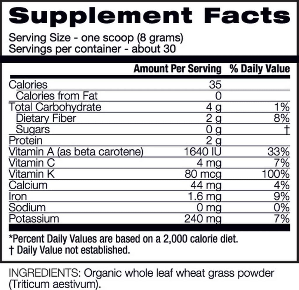 Organic Wheat Grass, 8.5 oz, 30 Servings T2767