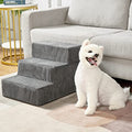Dog Stairs & Steps for Small Dogs Cats, Pawque Pet Steps for High Bed Couch, Shock Absorbing Foam with High-Strength Boards for Pet Safe, Non-Slip Removable Washable Cover, 4-Step (18'' High)