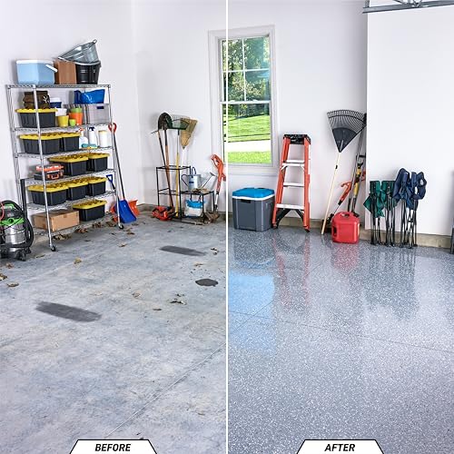 Gorilla Epoxy Garage Floor Coating Kit, 1-Car, High Gloss Gray, 275 sq ft T928
