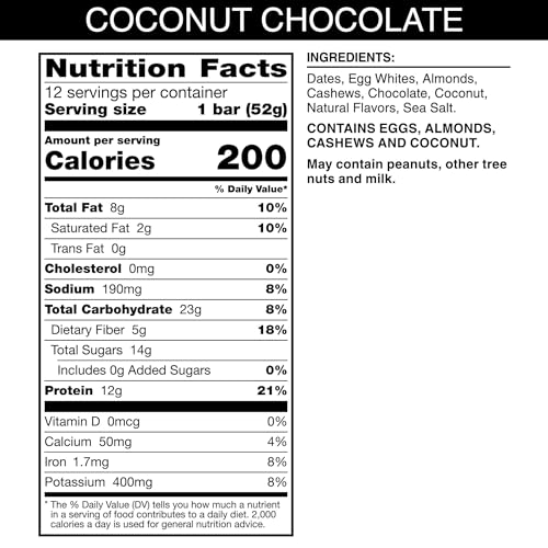 RXBAR Protein Bars Coconut Chocolate 22oz Box (12 Bars) E544813