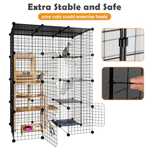 Outdoor Cat Enclosure Large Metal Wire Cat Playpen for 1-3 Cats U58400