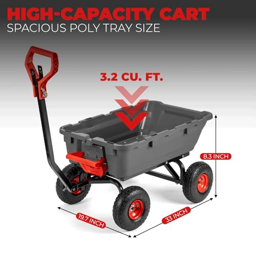 XtremepowerUS 2-in-1 Convertible Garden Cart Dump Wagon 800-Pound Utility Cart U17311