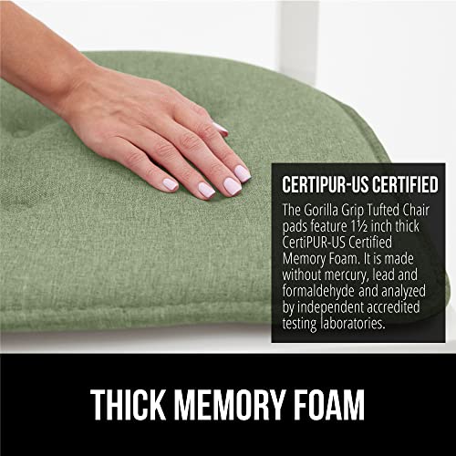 GORILLA GRIP Slip Resistant Chair Cushions, Memory Foam, Set of 2, Beige W525