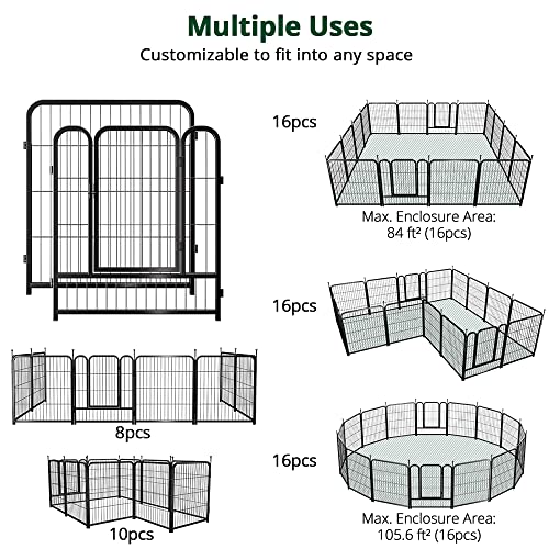 PawGiant Dog Fence Playpen for Small, Medium, Large Dogs, Indoor Outdoor Metal Pet Enclosure C167