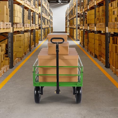 VEVOR 900 Lbs Heavy Duty Steel Garden Cart with 10" Tires and Removable Sides J262