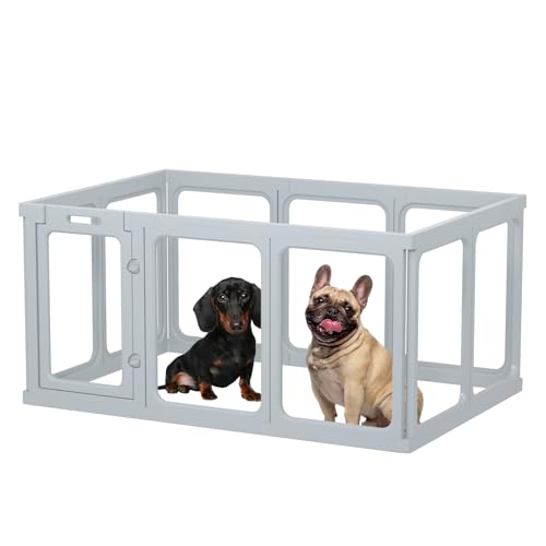 Clear Acrylic Dog Playpen 24" H Indoor Pet Fence for Puppy Small Dog Rabbit Cat R696