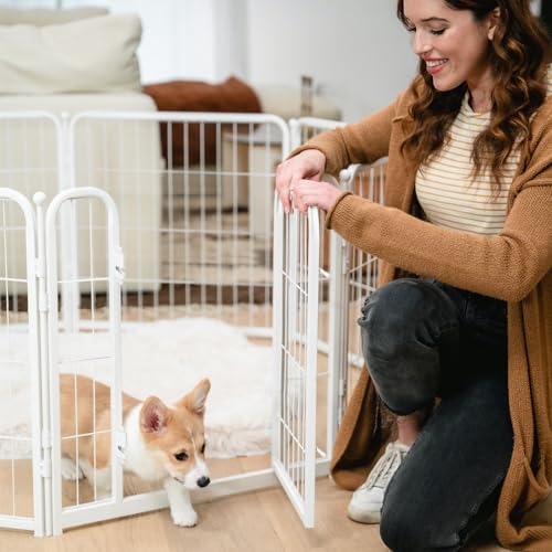 FXW Homeplus Dog Playpen 40" Height for Large Dogs, White M84616