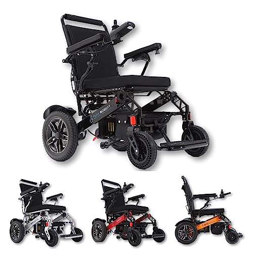 Fold and Travel Electric Wheelchair for Adults Lightweight Power Chair Blue 17 Inch Seat W960489