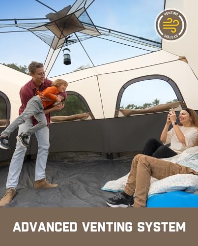 Fanttik Outdoor Camping Tent 4/6/8/10 Person Instant Cabin with Rainfly & Carry Bag G367