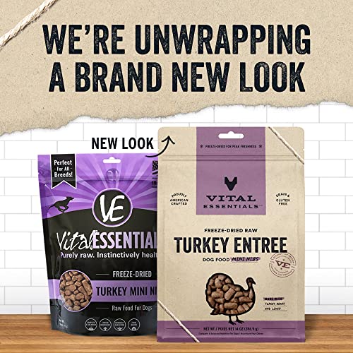 Vital Essentials Freeze Dried Raw Dog Food Turkey Mini Nibs, 5.5 oz W378535