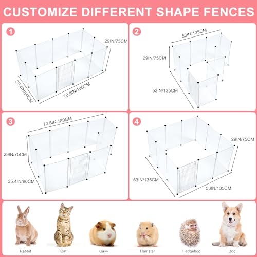 BRIAN & DANY Pet Playpen Portable Plastic Yard Fence with Door, 28 Panels, Smoke K848
