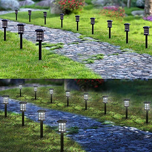 MAGGIFT 12 Pack Solar Pathway Lights Outdoor LED Garden Lights J102