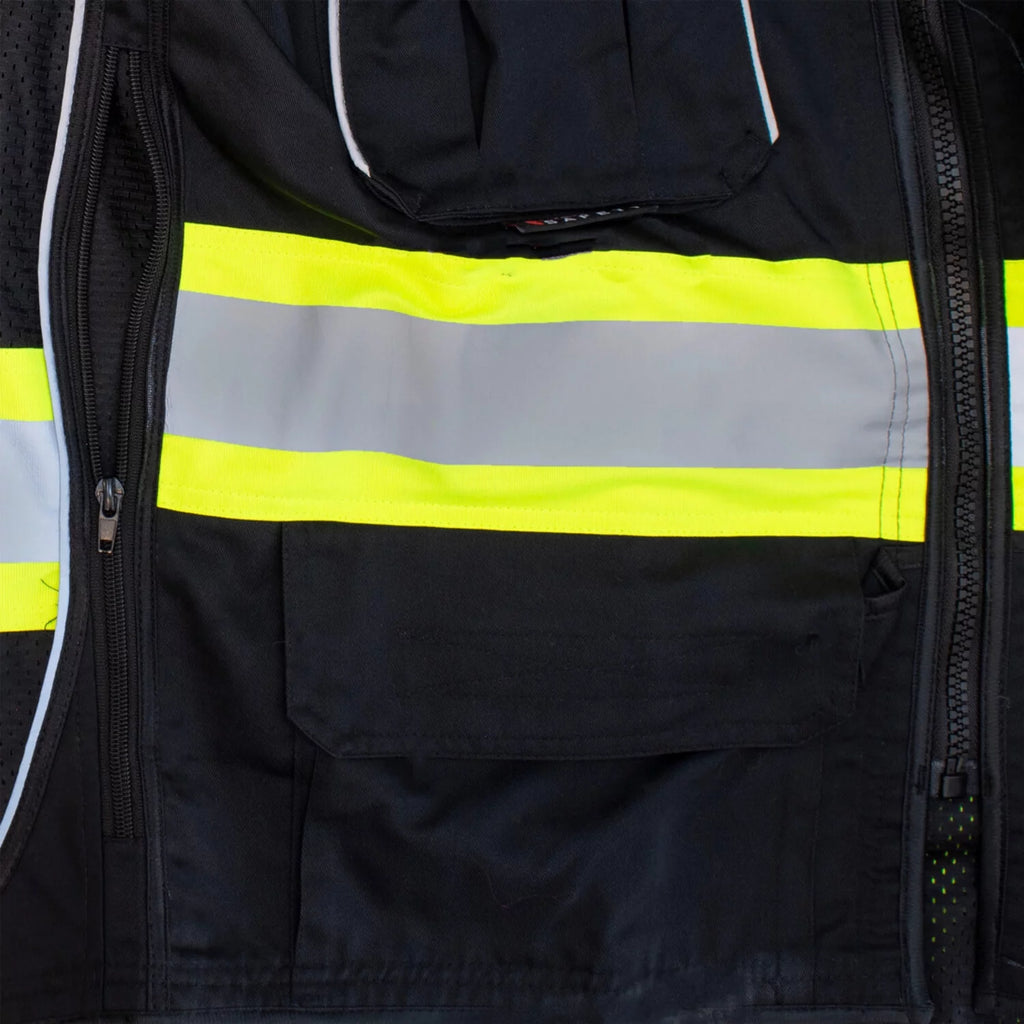Fierce Safety SU500B Surveyors Class 1 Black Vest with Tablet Pocket A95997