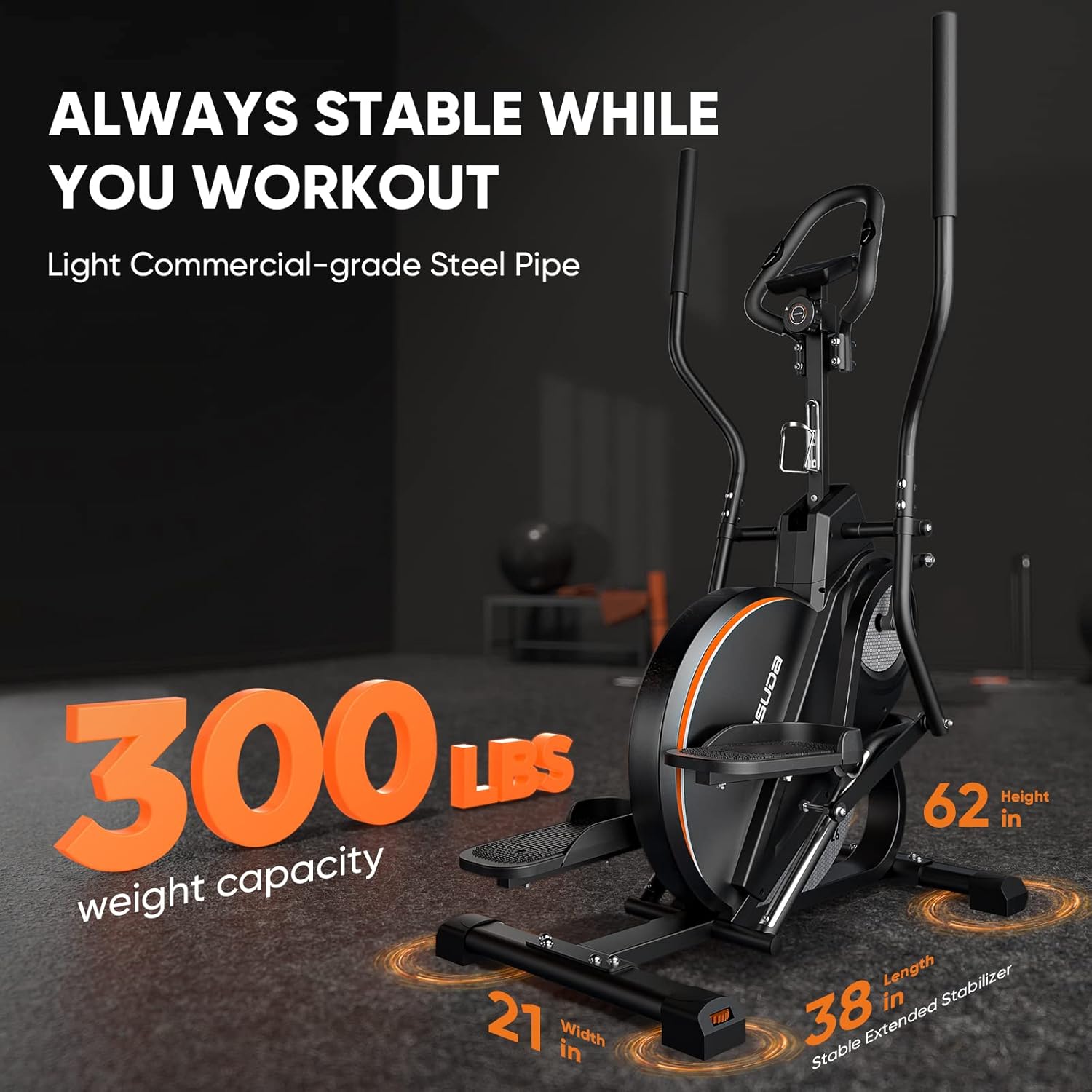 YOSUDA Pro Cardio Climber Stepping Elliptical Machine, 3-in-1 Total Body Fitness Trainer I3058