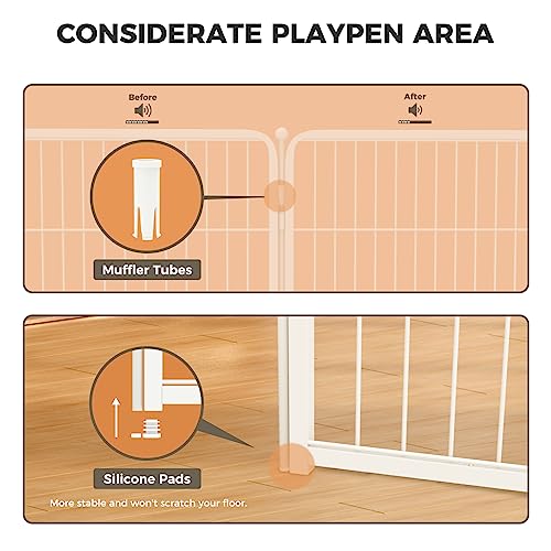 FXW Homeplus Dog Playpen 40" Height for Large Dogs, White M84616