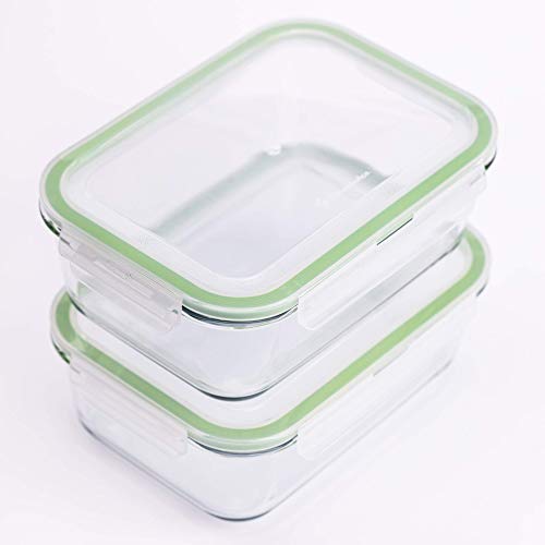 63 Oz Large Glass Food Storage Containers with Locking Lids, 2 Pack O368064