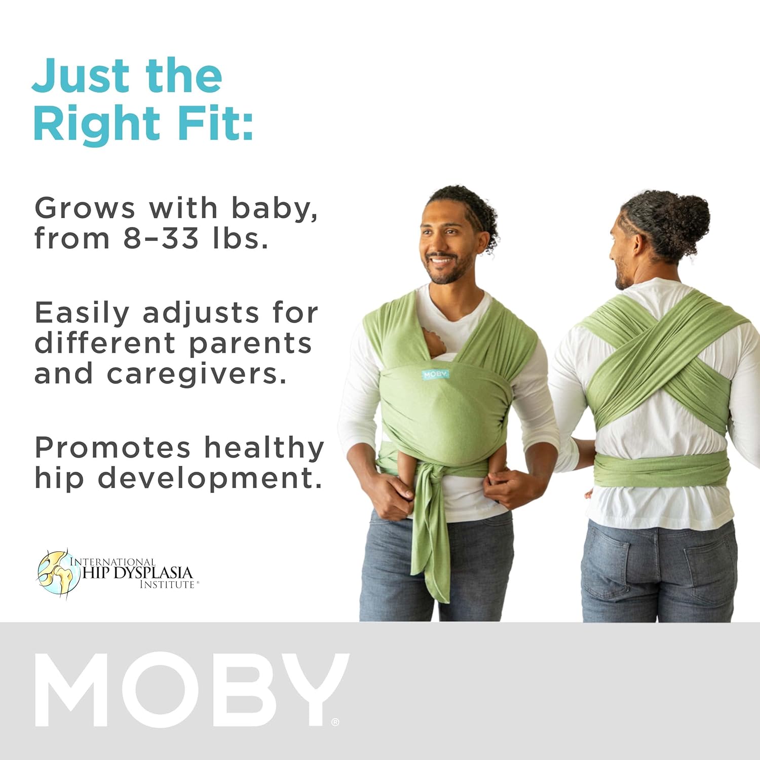 Moby Wrap Baby Carrier Element for Newborns & Infants, Adjustable, Kiwi S441