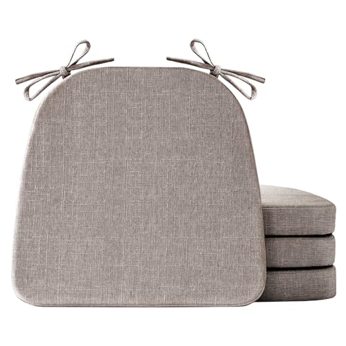 Chair Cushions for Dining Chairs Set of 4, Non Slip with Ties, Black H39445