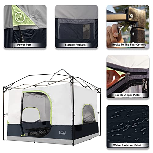 KAMPKEEPER Camping Inner Tent for 10x10 Straight Leg Canopy, Vented Roof, Khaki M60374