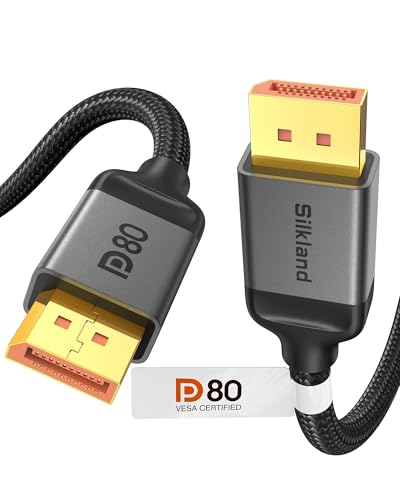 Silkland 80Gbps DisplayPort Cable 2.1 6.6FT VESA Certified 8K@240Hz HDR E3447