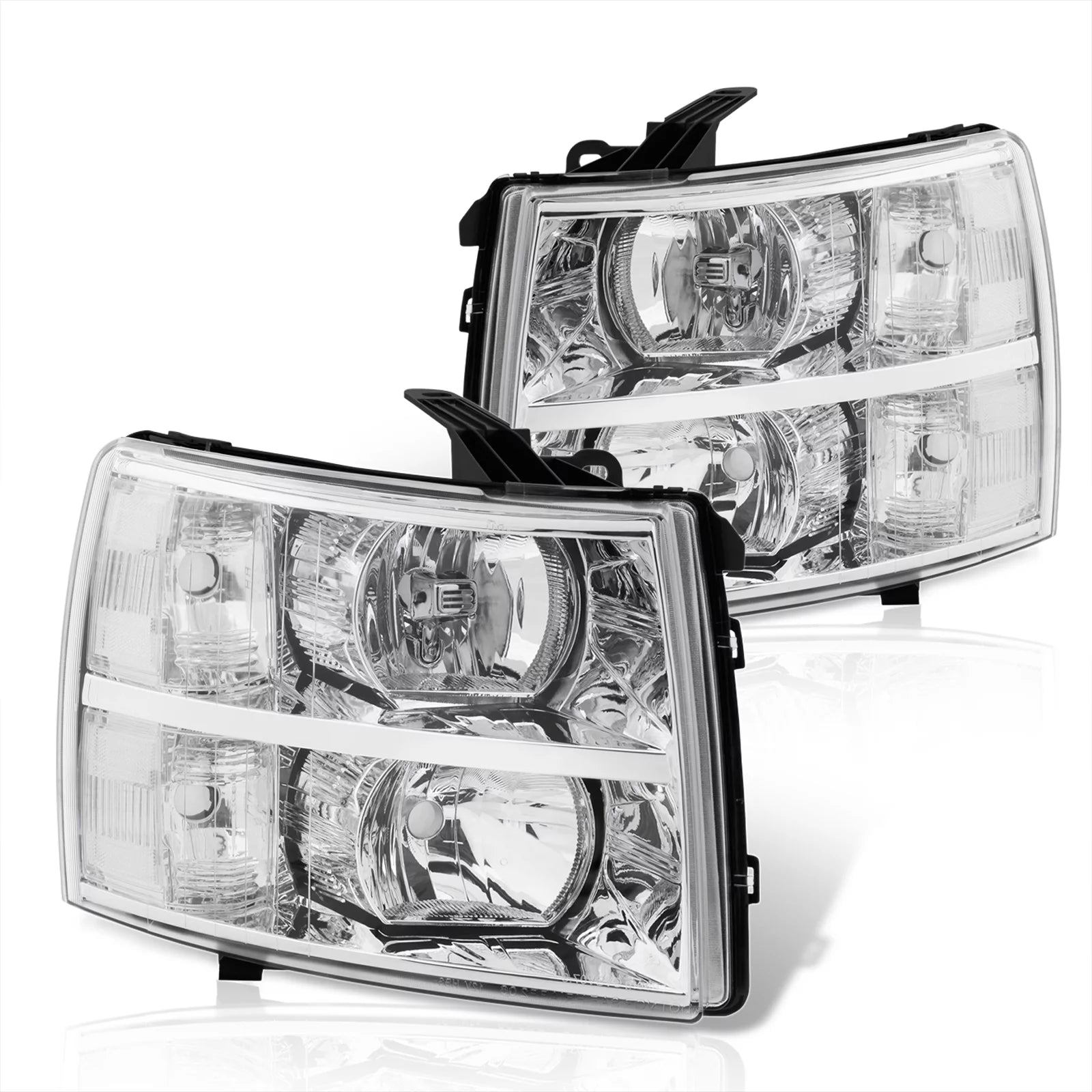 AJP Distributors Chrome Housing Clear Lens Headlights for Chevy Silverado 2007-2014 L960