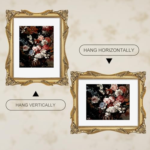 Black Vintage Picture Frame with Mat for 5x7 or 8x10 Photos E9622