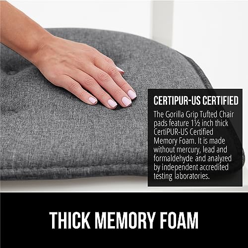 GORILLA GRIP Slip Resistant Chair Cushions, Memory Foam, Set of 2, Beige W525