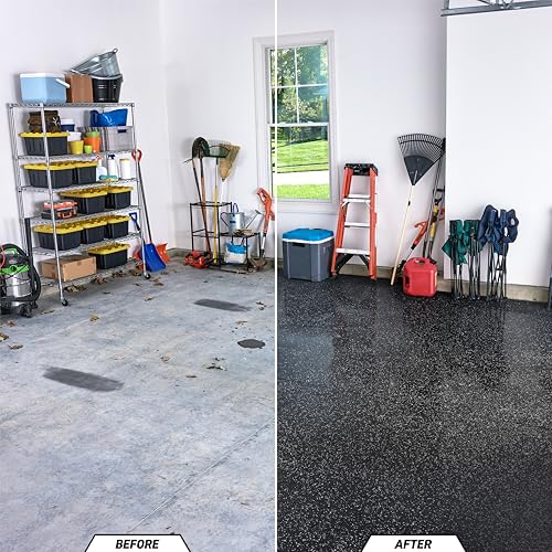 Gorilla Epoxy Garage Floor Coating Kit, 1-Car, High Gloss Gray, 275 sq ft T928