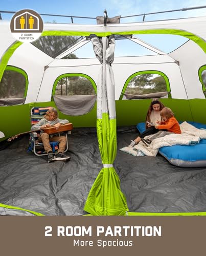 Fanttik Outdoor Camping Tent 4/6/8/10 Person Instant Cabin with Rainfly & Carry Bag G367