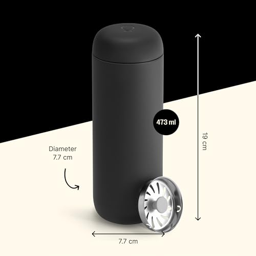 Fellow Carter Move Travel Mug 16 oz, Vacuum-Insulated Stainless Steel, Matte Black D615