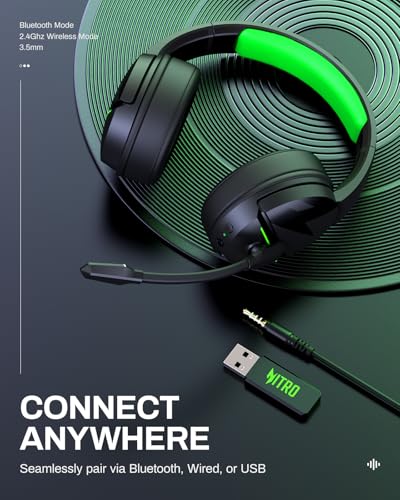 acer Wireless Gaming Headset for PS5, PC, Switch, Bluetooth 5.3, Noise Canceling Mic, Black X39806