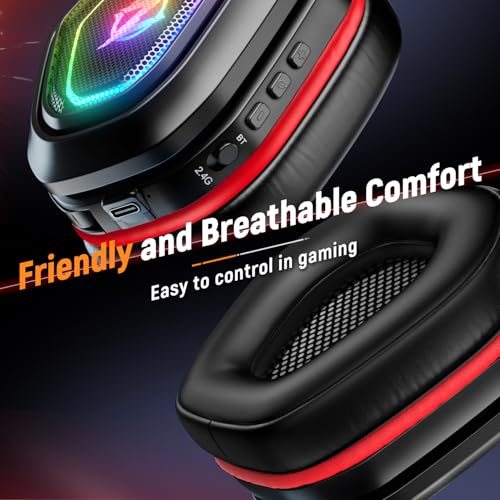2.4GHz Wireless Gaming Headset for PC PS5 PS4 with Flip Microphone M29946