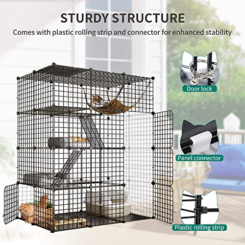 YITAHOME 4-Tier Cat Enclosure with Hammock for Indoor Cats L4976